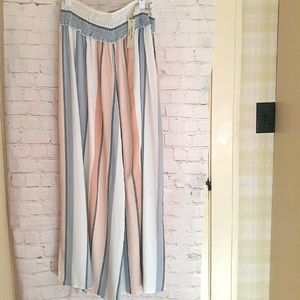NWT Ocean Drive Wide Leg Striped Palazzo Pants M